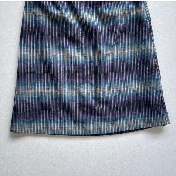Pendleton 100% Wool Blue Plaid Woven Pencil Skirt Side Zip Preppy Sz 6 Petite - Picture 4 of 8